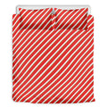 Candy Cane Stripe Pattern Print Duvet Cover Bedding Set