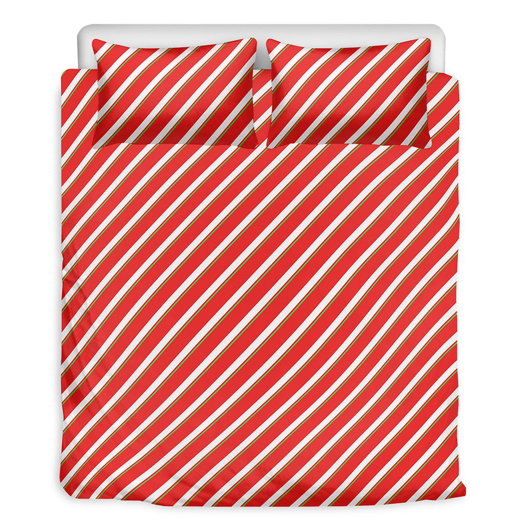 Candy Cane Stripe Pattern Print Duvet Cover Bedding Set