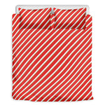 Candy Cane Stripe Pattern Print Duvet Cover Bedding Set