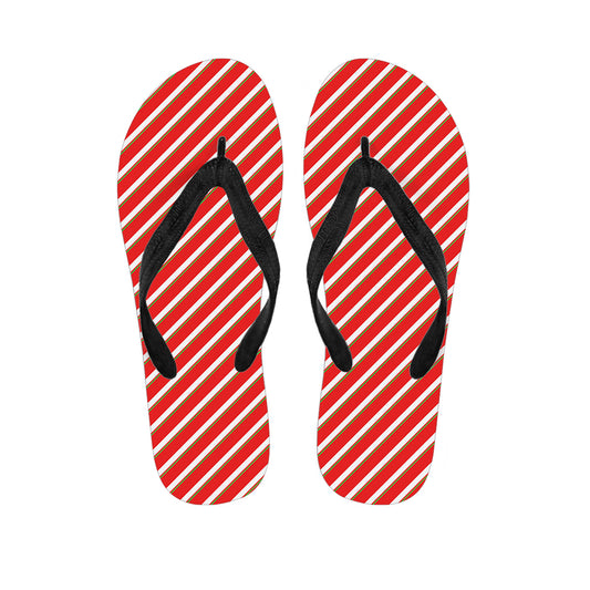 Candy Cane Stripe Pattern Print Flip Flops