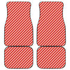 Candy Cane Stripe Pattern Print Front and Back Car Floor Mats