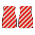 Candy Cane Stripe Pattern Print Front Car Floor Mats