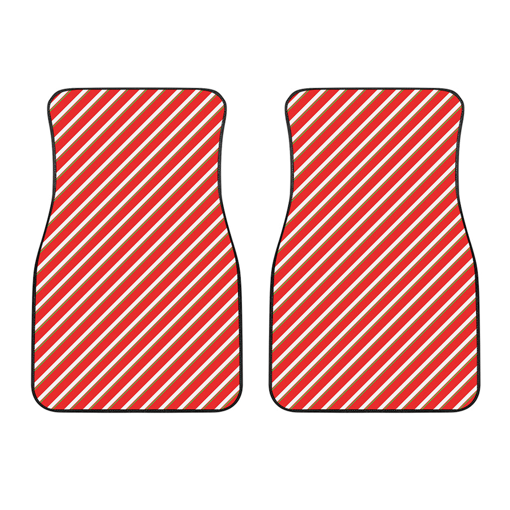 Candy Cane Stripe Pattern Print Front Car Floor Mats