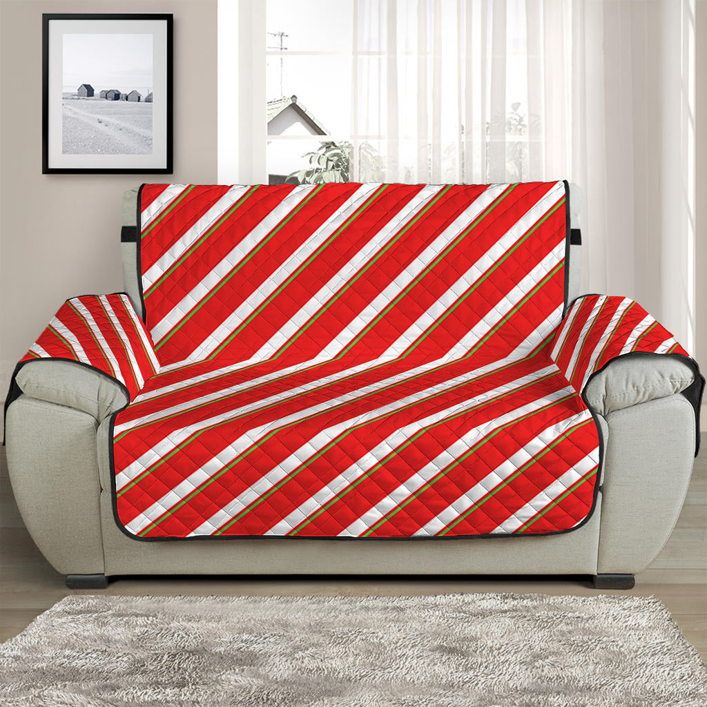 Candy Cane Stripe Pattern Print Half Sofa Protector