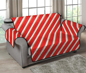 Candy Cane Stripe Pattern Print Loveseat Protector