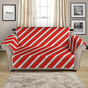 Candy Cane Stripe Pattern Print Loveseat Protector