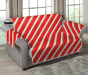 Candy Cane Stripe Pattern Print Loveseat Protector