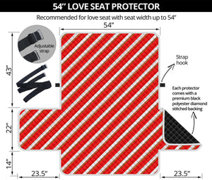 Candy Cane Stripe Pattern Print Loveseat Protector