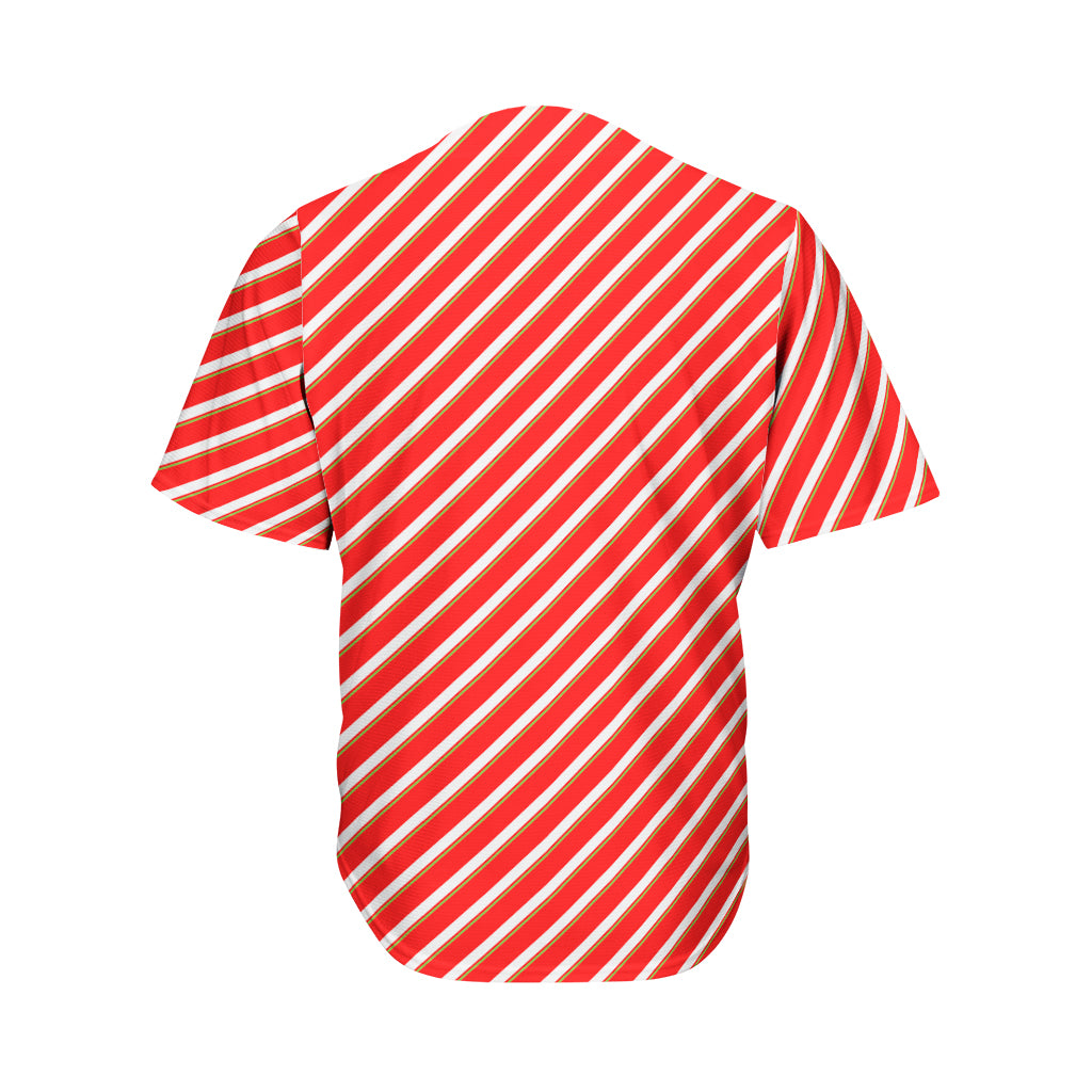 Candy Cane Stripe Pattern Print Men's Baseball Jersey