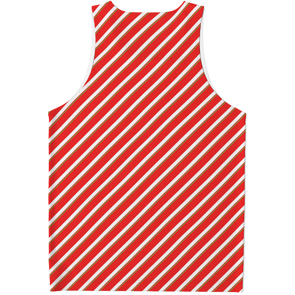 Candy Cane Stripe Pattern Print Men's Tank Top