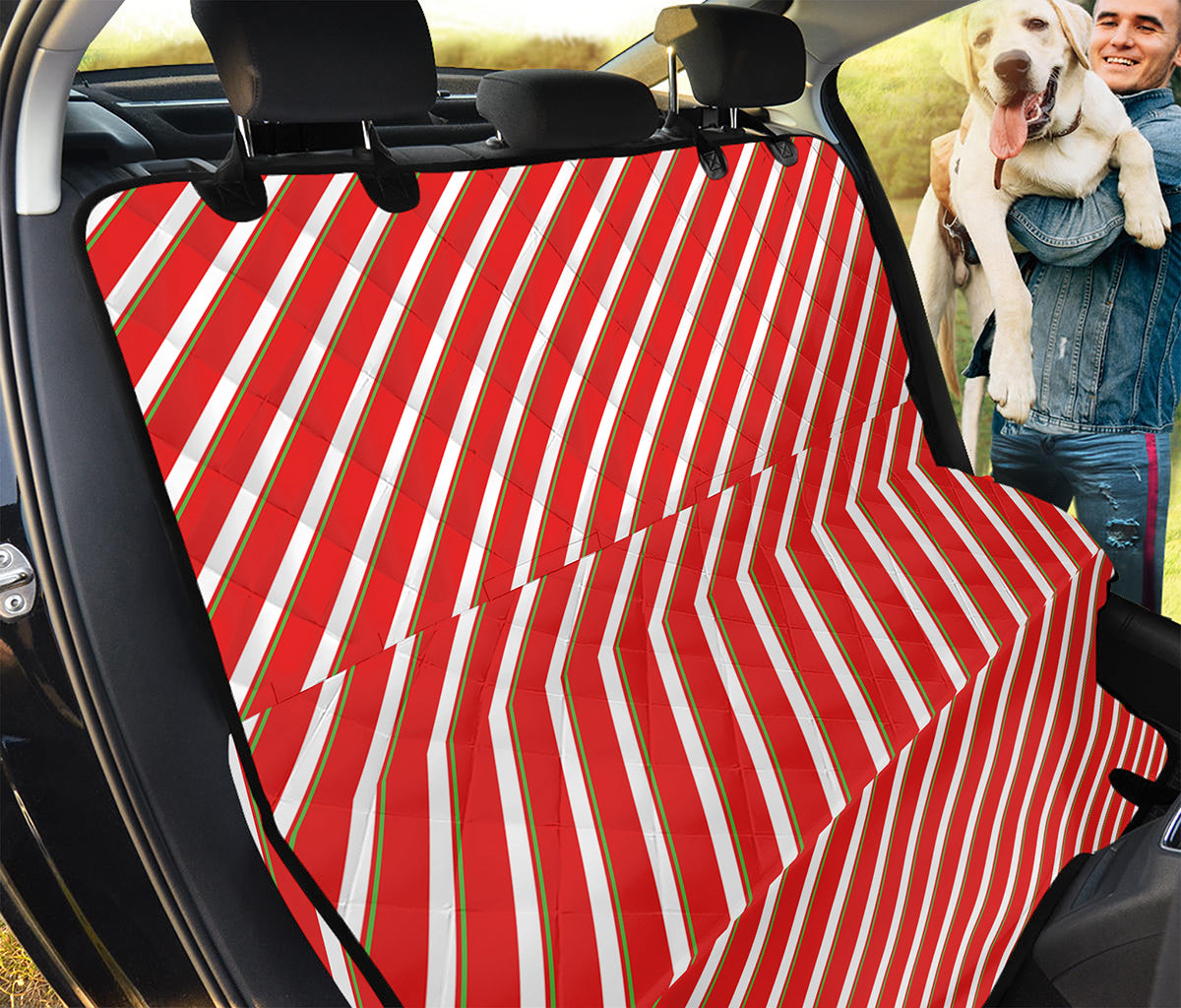 Candy Cane Stripe Pattern Print Pet Car Back Seat Cover