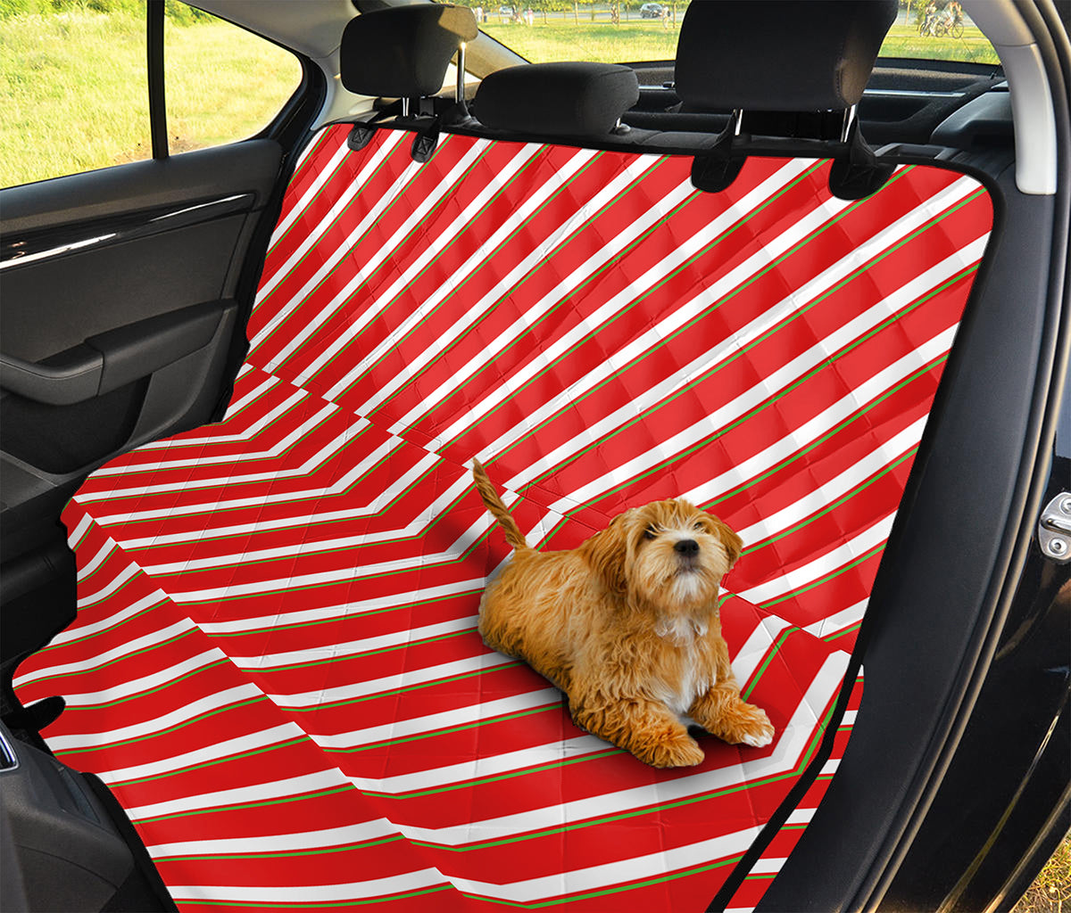 Candy Cane Stripe Pattern Print Pet Car Back Seat Cover