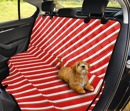 Candy Cane Stripe Pattern Print Pet Car Back Seat Cover