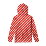 Candy Cane Stripe Pattern Print Pullover Hoodie