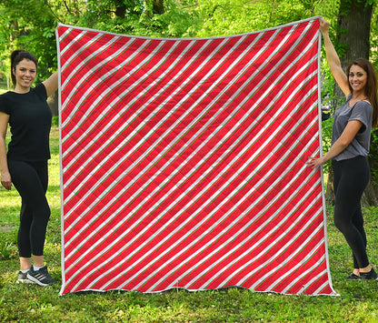 Candy Cane Stripe Pattern Print Quilt