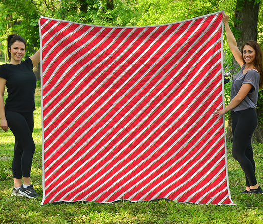 Candy Cane Stripe Pattern Print Quilt