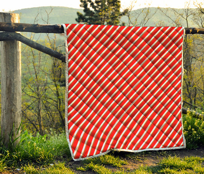 Candy Cane Stripe Pattern Print Quilt
