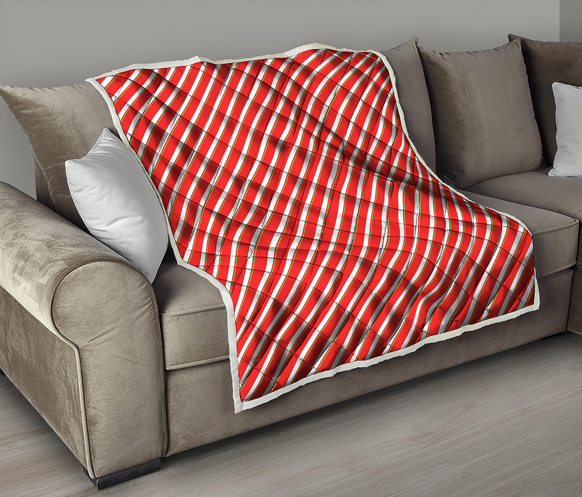 Candy Cane Stripe Pattern Print Quilt