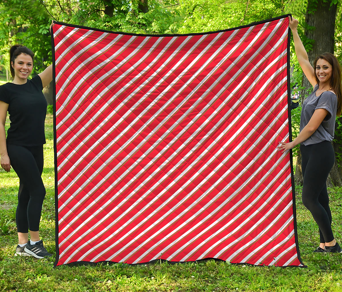 Candy Cane Stripe Pattern Print Quilt