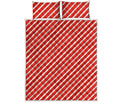 Candy Cane Stripe Pattern Print Quilt Bed Set