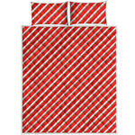 Candy Cane Stripe Pattern Print Quilt Bed Set