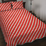 Candy Cane Stripe Pattern Print Quilt Bed Set