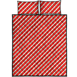 Candy Cane Stripe Pattern Print Quilt Bed Set