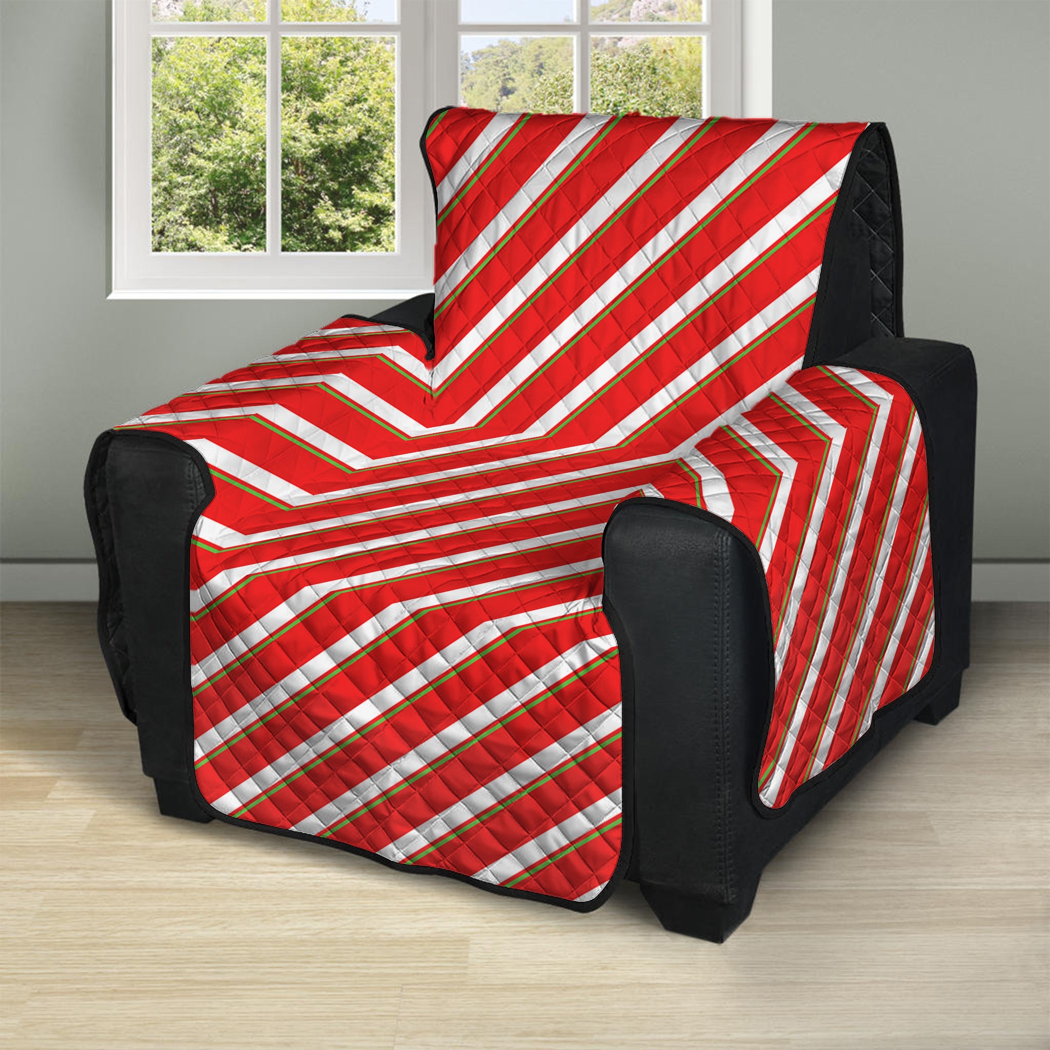 Candy Cane Stripe Pattern Print Recliner Protector