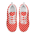 Candy Cane Stripe Pattern Print White Sneakers