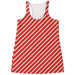 Candy Cane Stripe Pattern Print Women's Racerback Tank Top
