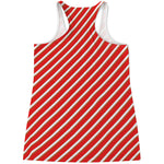 Candy Cane Stripe Pattern Print Women's Racerback Tank Top