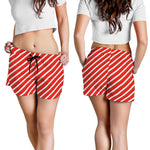 Candy Cane Stripe Pattern Print Women's Shorts