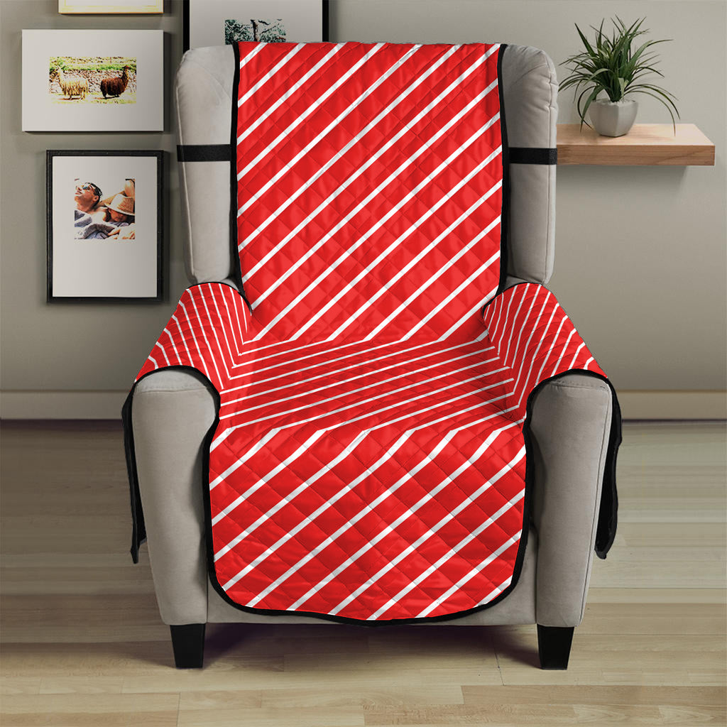 Candy Cane Striped Pattern Print Armchair Protector