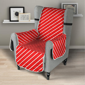 Candy Cane Striped Pattern Print Armchair Protector