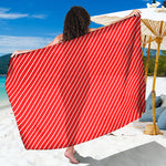 Candy Cane Striped Pattern Print Beach Sarong Wrap