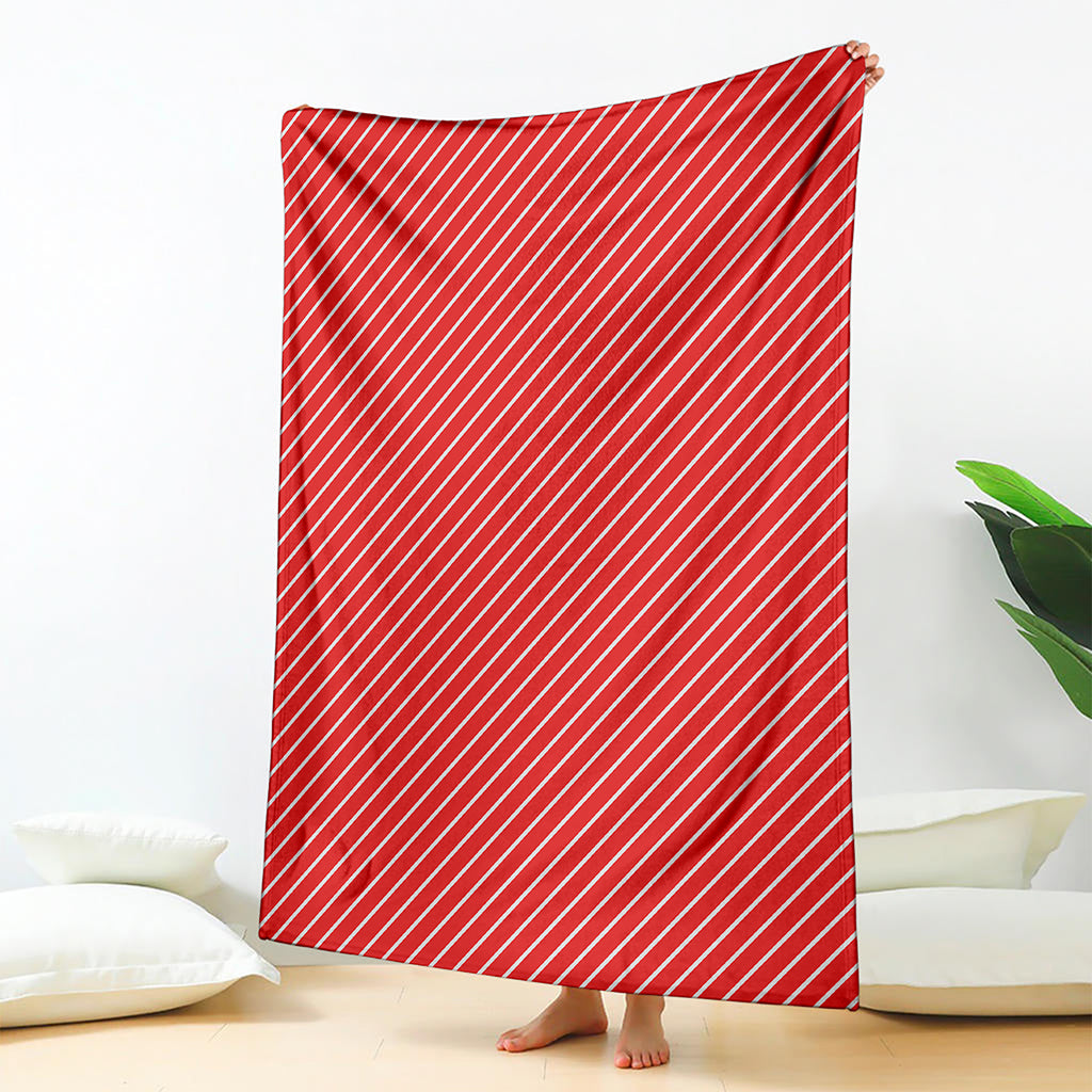 Candy Cane Striped Pattern Print Blanket