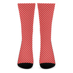 Candy Cane Striped Pattern Print Crew Socks