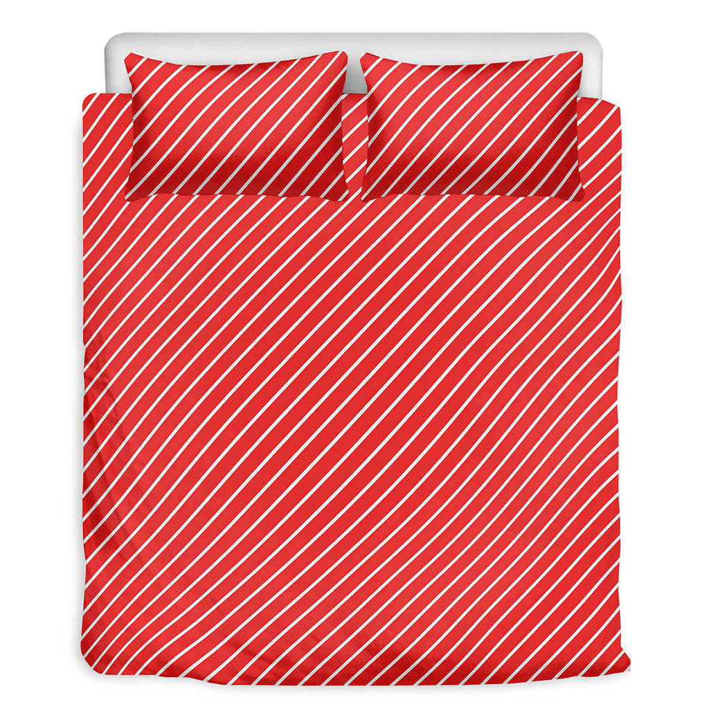 Candy Cane Striped Pattern Print Duvet Cover Bedding Set