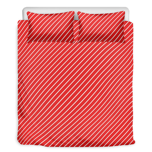 Candy Cane Striped Pattern Print Duvet Cover Bedding Set