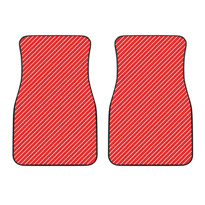 Candy Cane Striped Pattern Print Front Car Floor Mats