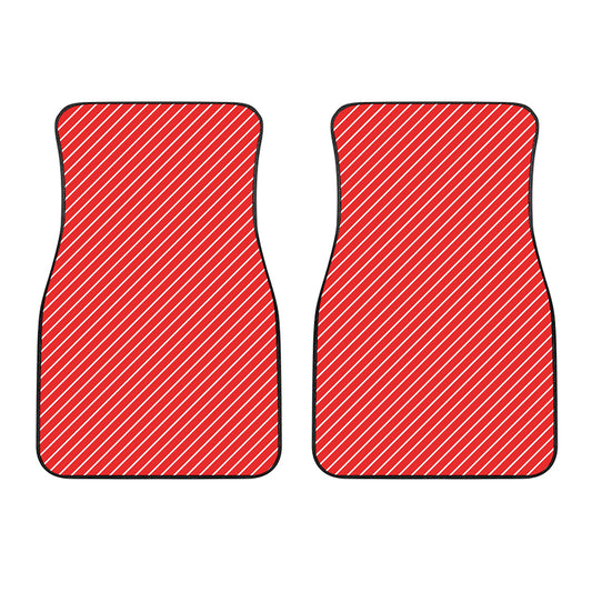 Candy Cane Striped Pattern Print Front Car Floor Mats