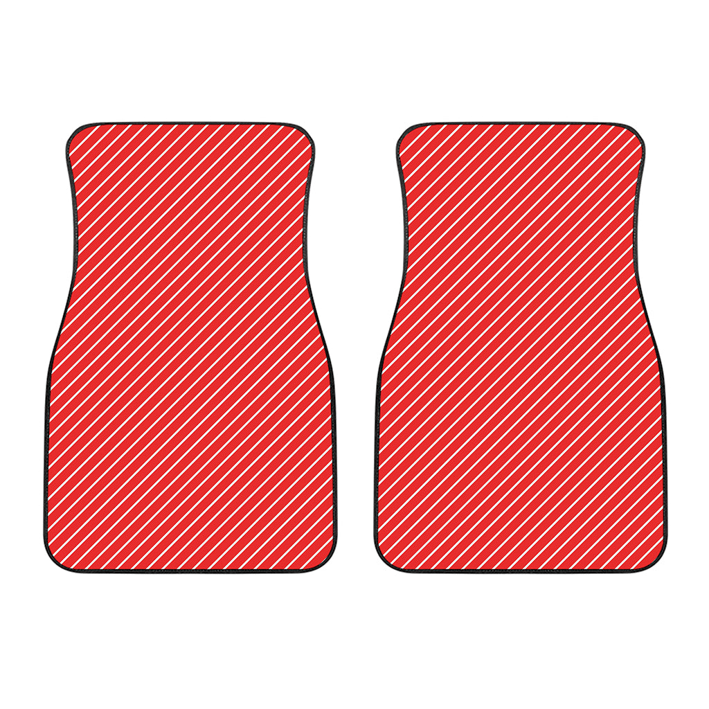 Candy Cane Striped Pattern Print Front Car Floor Mats