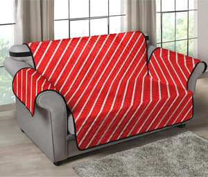 Candy Cane Striped Pattern Print Loveseat Protector