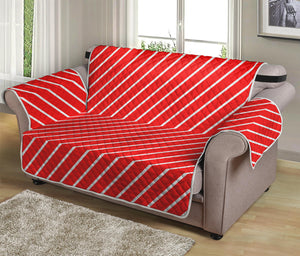 Candy Cane Striped Pattern Print Loveseat Protector