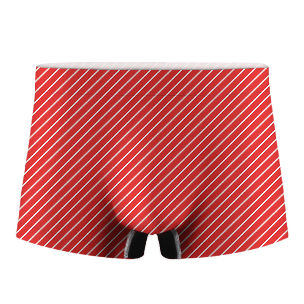 Candy Cane Striped Pattern Print Men's Boxer Briefs