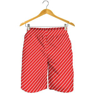 Candy Cane Striped Pattern Print Men's Shorts