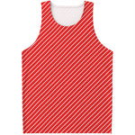 Candy Cane Striped Pattern Print Men's Tank Top