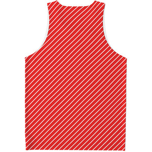 Candy Cane Striped Pattern Print Men's Tank Top