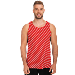 Candy Cane Striped Pattern Print Men's Tank Top