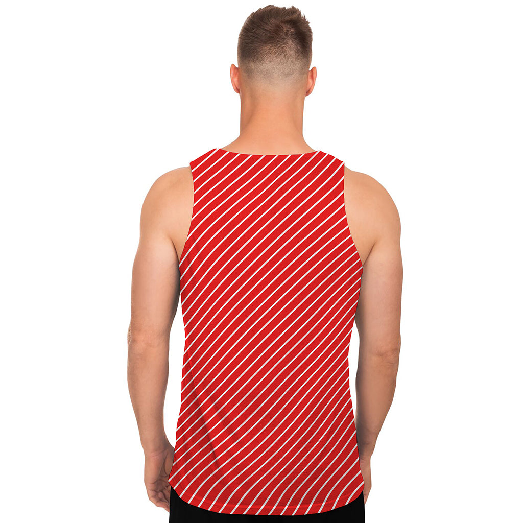 Candy Cane Striped Pattern Print Men's Tank Top